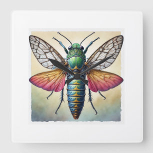 Reloj Cuadrado Strandiata insect 060924IREF247 - Watercolor