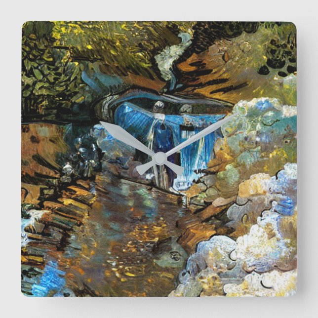 RELOJ CUADRADO STREAM WATERFALL (Anverso)