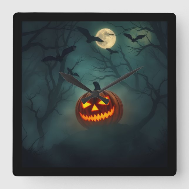 Reloj Cuadrado Stunning Sinister – Ultimate Haunted Design (Anverso)