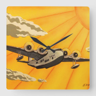 Reloj Cuadrado Stylish art deco plane 1930s inspired wall clock