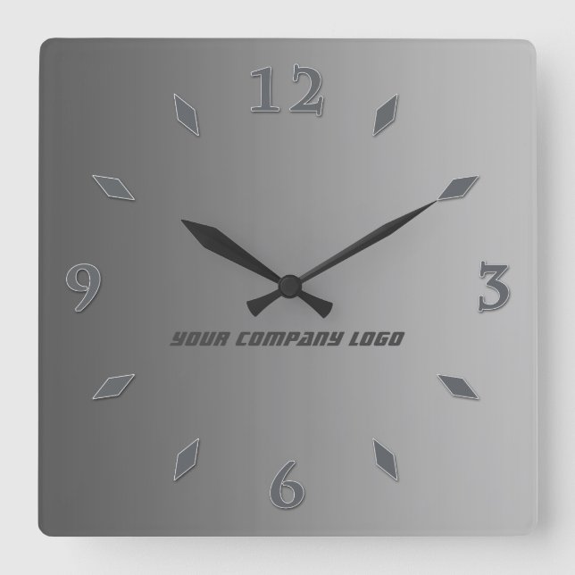 Reloj Cuadrado SU LOGOTIPO DE EMPRESA, personalizado, añada su te (Anverso)