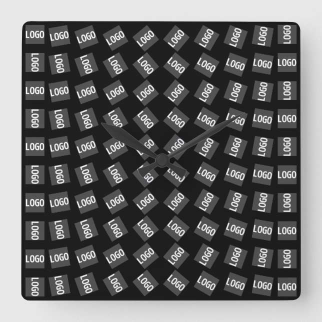 Reloj Cuadrado Su logotipo | Patrón de logotipo, diseño o imagen  (Anverso)