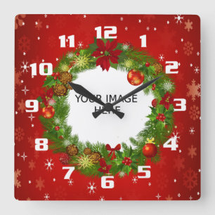 Reloj Cuadrado Sube una foto Crea tu propia Navidad personalizada