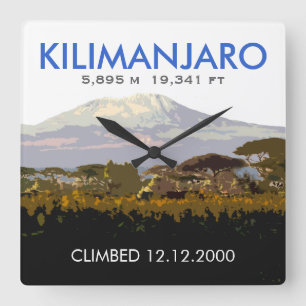 Reloj Cuadrado Subida personalizada del Mt Kilimanjaro
