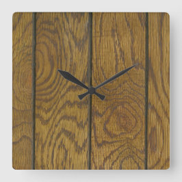 Reloj Cuadrado Suelo de grano de madera