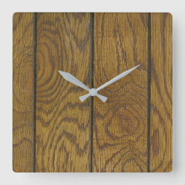 Reloj Cuadrado Suelo de grano de madera