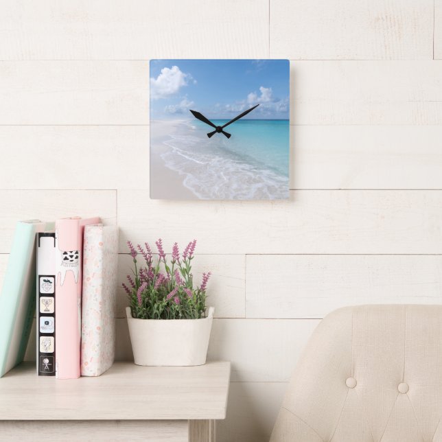 Reloj Cuadrado Sueño caribeño 1 (Sala de lectura)