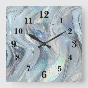Reloj Cuadrado Sueños de Mármol en Azul