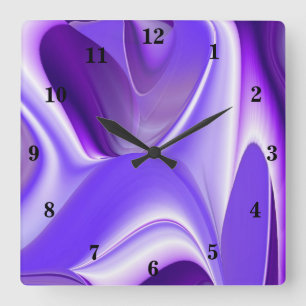 Reloj Cuadrado Sueños del arcoiris de flores moradas