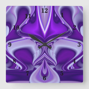 Reloj Cuadrado Sueños del arcoiris de flores moradas
