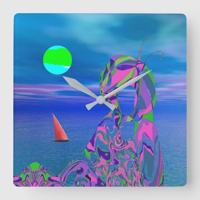 Reloj Cuadrado Sueños exóticos (Anverso)