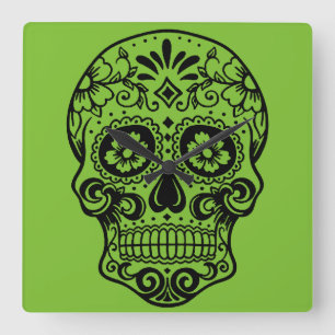 Reloj Cuadrado Sugar Skull Clock