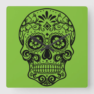 Reloj Cuadrado Sugar Skull Clock