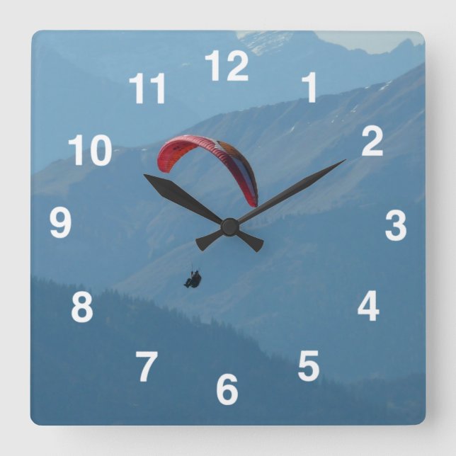 Reloj Cuadrado Suiza Parapente (Anverso)