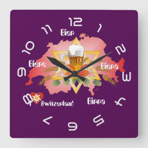 Reloj Cuadrado Suiza - Suisse Svizzera - Svizra - Switzerland