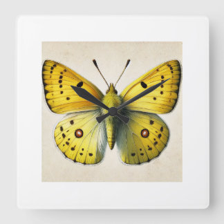 Reloj Cuadrado Sulfur butterfly Colias 130924IREF208 - Watercolor