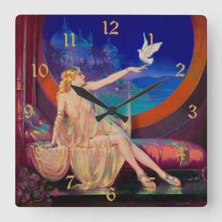 Reloj Cuadrado Sultana la concubina del sultán árabe 1925