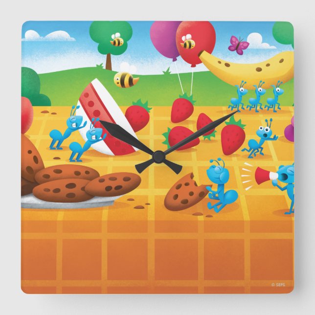 Reloj Cuadrado Summer Picnic (Anverso)