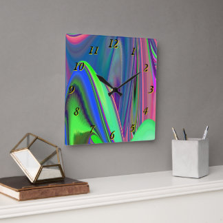 Reloj Cuadrado Summerfeeling, Resumen 3D Rainbowart