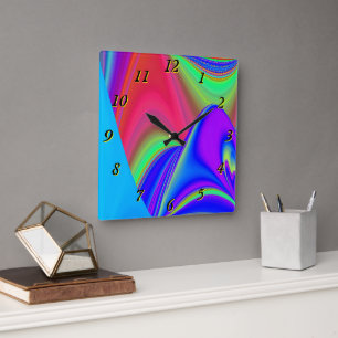 Reloj Cuadrado Summerfeeling, Resumen 3D Rainbowart