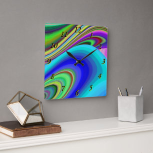 Reloj Cuadrado Summerfeeling, Resumen 3D Rainbowart