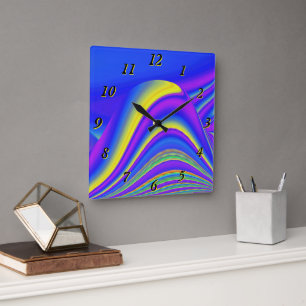Reloj Cuadrado Summerfeeling, Resumen 3D Rainbowart