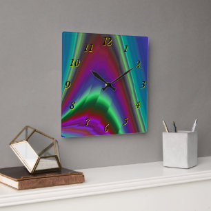 Reloj Cuadrado Summerfeeling, Resumen 3D Rainbowart
