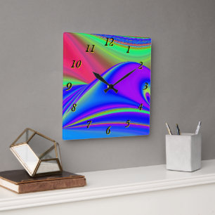 Reloj Cuadrado Summerfeeling, Resumen 3D Rainbowart