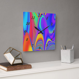 Reloj Cuadrado Summerfeeling, Resumen 3D Rainbowart