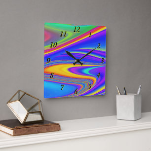 Reloj Cuadrado Summerfeeling, Resumen 3D Rainbowart