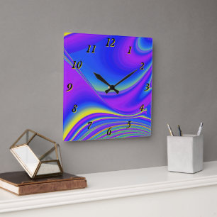 Reloj Cuadrado Summerfeeling, Resumen 3D Rainbowart