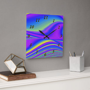 Reloj Cuadrado Summerfeeling, Resumen 3D Rainbowart