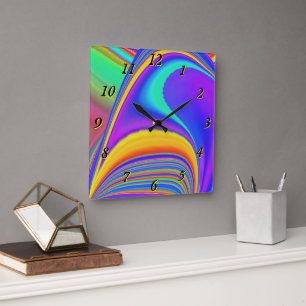 Reloj Cuadrado Summerfeeling, Resumen 3D Rainbowart
