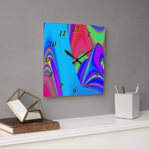 Reloj Cuadrado Summerfeeling, Resumen 3D Rainbowart