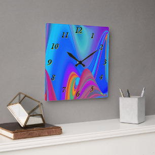 Reloj Cuadrado Summerfeeling, Resumen 3D Rainbowart