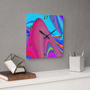 Reloj Cuadrado Summerfeeling, Resumen 3D Rainbowart