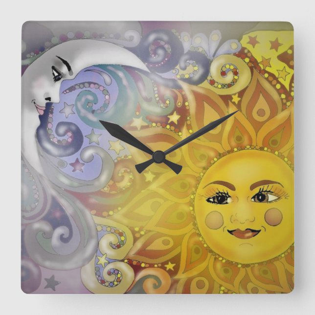 Reloj Cuadrado Sun and Moon   (Anverso)