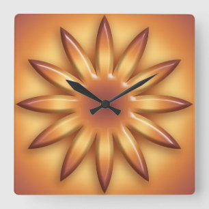 Reloj Cuadrado Sun. Geometric gradient element.
