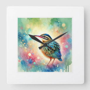 Reloj Cuadrado Sunbittern bird 270824AREF131 - Watercolor