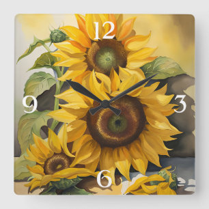 Reloj Cuadrado Sunflower
