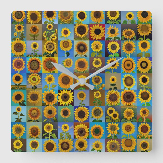 Reloj Cuadrado Sunflower (Anverso)