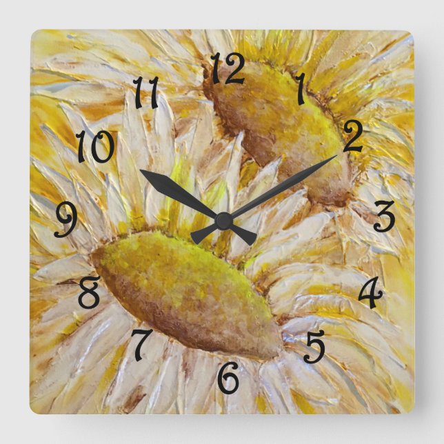 Reloj Cuadrado Sunflower (Anverso)