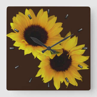 Reloj Cuadrado Sunflower Clock Yellow Sunflower Wall Clocks