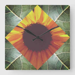 Reloj Cuadrado Sunflower Collage Wall Clock