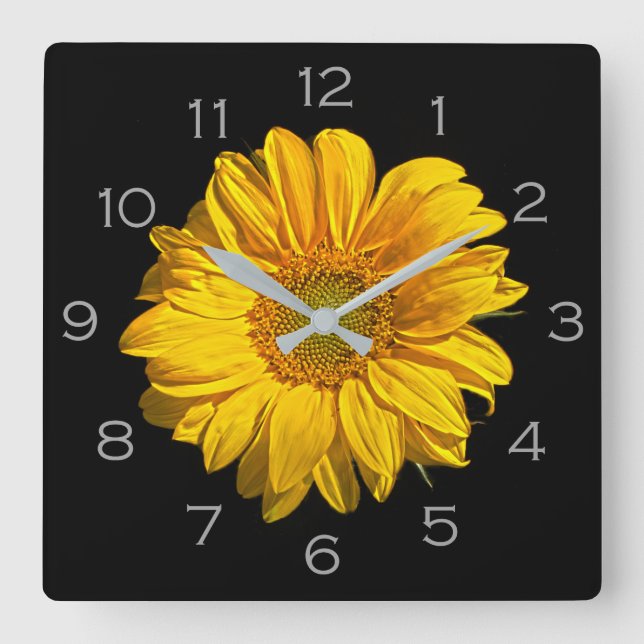Reloj Cuadrado Sunflower Grey Numbers wccn (Anverso)