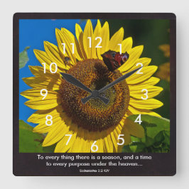 Reloj Cuadrado Sunflower Scripture