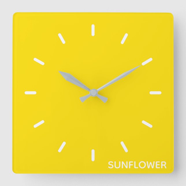 Reloj Cuadrado Sunflower Yellow Colour Name (Anverso)