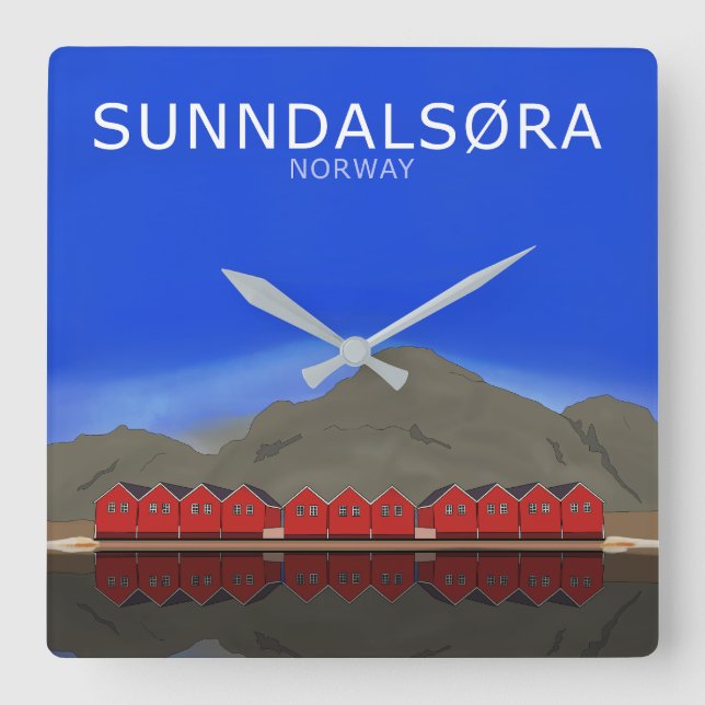 Reloj Cuadrado Sunndalsøra Noruega (Anverso)
