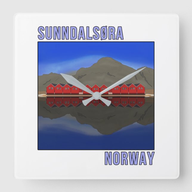 Reloj Cuadrado Sunndalsora Noruega Escandinavia (Anverso)