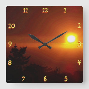 Reloj Cuadrado Sunset
